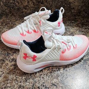 Under Armour Women's White and Pink Athletic Sneakers